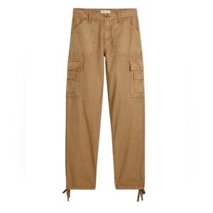 Madewell Garment-Dyed Brown Low-Slung Straight Cargo Pants in Rustic Wood sz 29